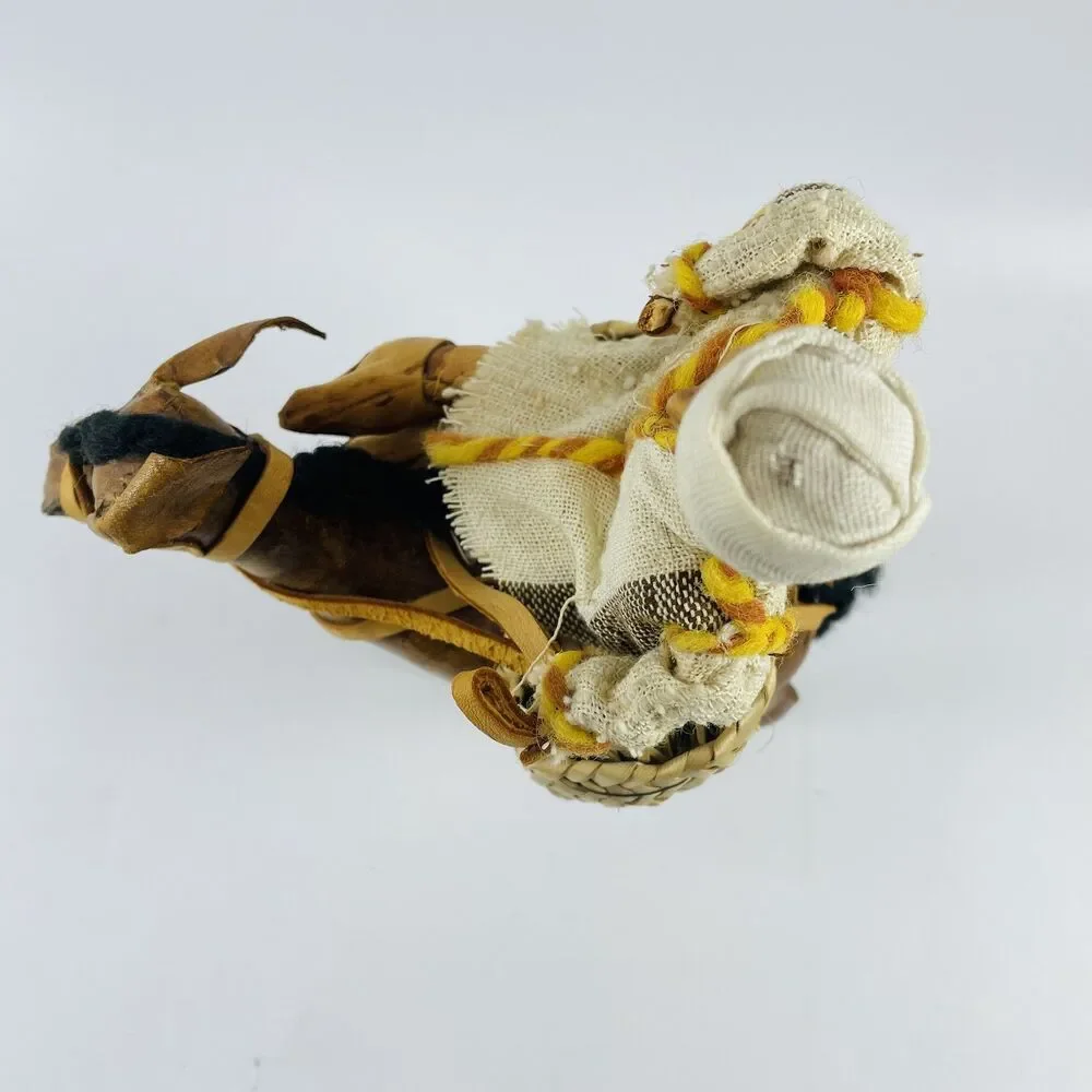 Vintage Handmade Rider Doll w Basket on Leather Horse Donkey 9